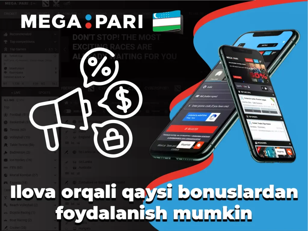 Ilova orqali qaysi bonuslardan foydalanish mumkin